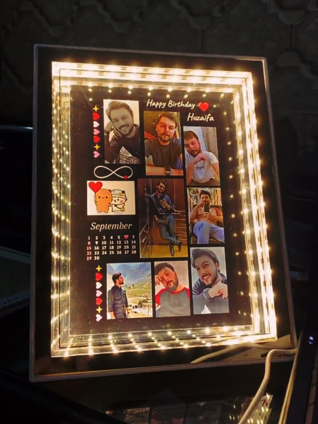 LED Magic Mirror Birthday Frame-D7