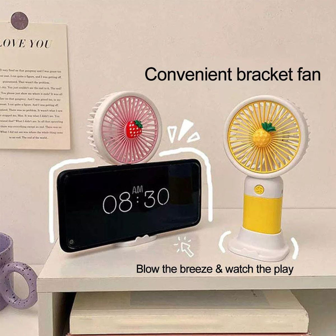 Stylish Portable Mini USB Rechargeable Fan Handheld & Desk Fan with Adjustable Speed, Lightweight Electric Cooling Fan for Kids, School, Travel & Office