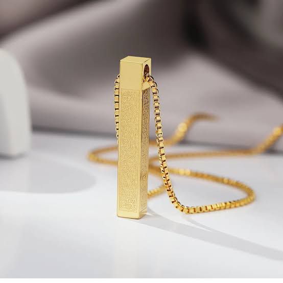 Aytal kursi bar gold necklace